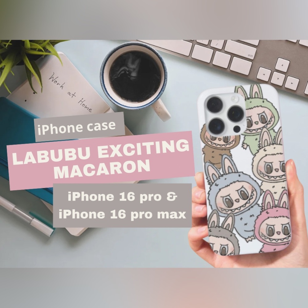Labubu-Inspired iPhone 16 Pro Case | Macaron Monster Character | MagSafe Case